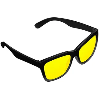 PEARL Nachtbrille: Kontrastverstärkende Nachtsicht-Brille Night Vision im Retro-Look (Nachtsichtbrille Auto, Kontrastbrille, Blendschutz)