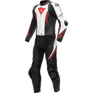 Dainese Laguna Seca 5, Lederkombi 2tlg. perforiert - Schwarz/Weiß/Rot - 56