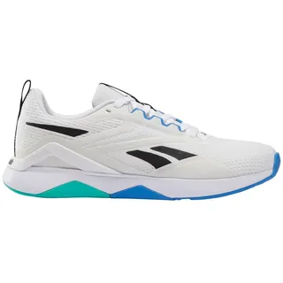 Reebok Herren NANOFLEX TR 2 Sneaker,Footwear White Black Unleashed Green,41 EU