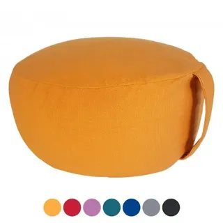 Casamia Yogakissen Meditationskissen Sitzkissen Lotus rund 31x16x31 cm Bezug waschbar : gelb - papaya