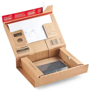 Fixtray für  5" Smartphone inkl. Versandkarton mit Selbstklebeverschluss & Aufreißfaden braun