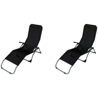 DEGAMO Sylt Kippliege 200 x 58 x 95 cm Schwarz