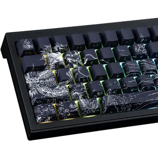 PBT Tastenkappen, 135 Tasten Double Shot Tastenkappen Seite graviert Transparent Keycap Set Cherry Profil Backlit Tastenkappen für Cherry MX Schalter Mechanische Tastatur