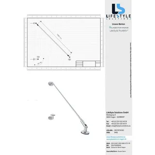 Glaszentrum Hagen TYP-STB Glasvordach Edelstahl Halterung Schwarz
