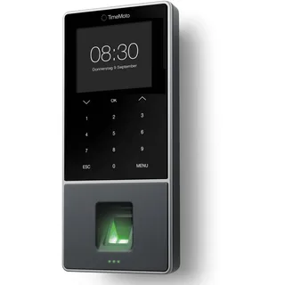 TimeMoto TM-828 SC Cloud-basiertes Zeiterfassungsgerät mit Fingerabdrucksensor, kompatibel mit kontaktlosen Chipkarten, RFID-Ausweis, PIN, 2.000 Benutzer, Terminplanung, Arbeitszeitberichte, Wi-Fi