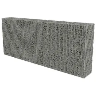 vidaXL Gabionenwand mit Abdeckung Verzinkter Stahl 300×50×150 cm