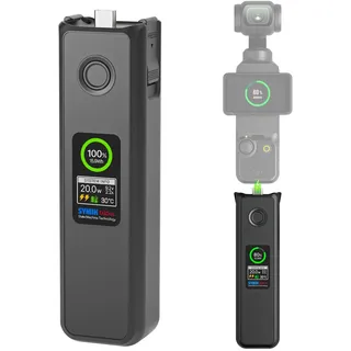 SYMIK Intelligenter Akku für DJI Osmo Pocket 4P, Akkugriff für Pocket 4/3 | 5000 mAh Battery Handle mit LCD-Display, 20W PD-Schnellladung, Externer Batteriegriff mit 1/4′′-Gewinde für Pocket 4 3 Zubehör