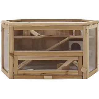 Hti-Living Kleintierkäfig Hamsterkäfig 80 x 40 x 43 cm beige