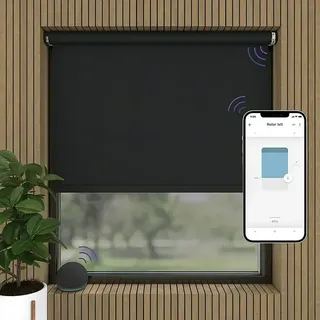 Verdunkelungsrollo Mila Elektrisch  (B x H: 60 x 190 cm, Schwarz, Uni)