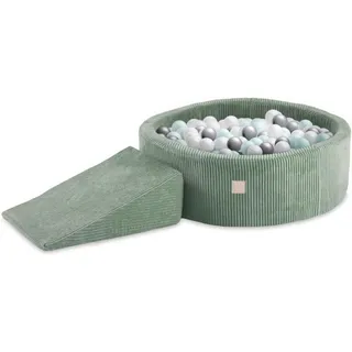 Misioo Bällebad für Kinder mit Schaumstoff Bausteinen – 200 Bälle für den Indoor Spielplatz – Sicheres und kreatives Spielen für Babys