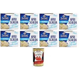 Riso Scotti Basmati, 8x200g, sofortiger Basmati-Reis zum Erwärmen+Polpa