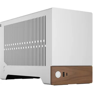 Fractal Design Terra Silver - Wood Walnut Front Panel - Small Form Factor - mITX Gaming case – PCIe 4.0 Riser Cable – USB Type-C - Anodized Aluminum Panels