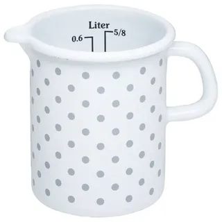 RIESS Riess, Country Pünktchen Grau Küchenmaß Ø9cm 0,5 Liter, Emaille Induktion