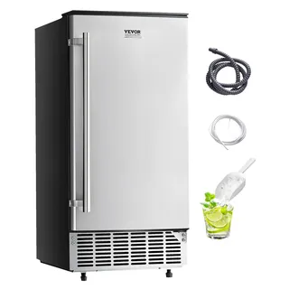 Vevor Unterbau Eismaschine Eisbereitrer Eiswürfelbereiter 36 kg/Tag Unterbau-Eismaschine mit umkehrbarer Tür aus Edelstahl, Eismaschine für gewerbliche Privatküchen, elektrische Entwässerung