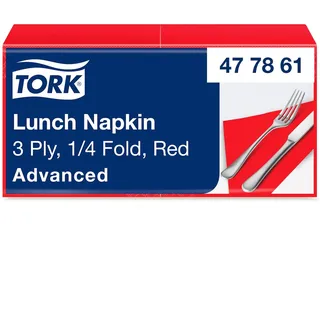 TENA Tork Serviette 477861 33x33cm 3lg. 1/4 Falz rot