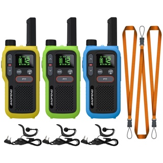 BAOFENG GT-18 Walkie Talkie PMR446 Lizenzfrei Funkgerät für Erwachsene Kinder, Wiederaufladbares Walky Talky 1500mAh Batterie, Dual-PTT, 16 Kanäle, Scan, Taschenlampe für Camping Wandern, 3er Pack