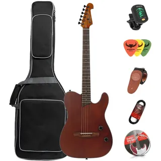 Acoustic Silent 6 Travel Electronic Portable Guitars, guitar Case Bag, Tuner, Picks, Strap, string