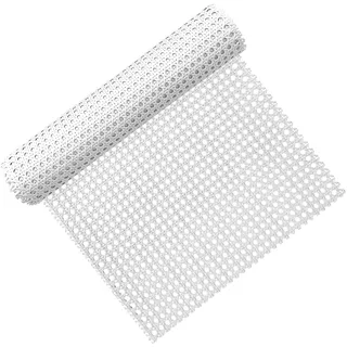 ALLINKIT Weiß Wiener Geflecht,40 x 300cm Rattan Geflecht,Kunststoff PE Rattan-Gurt Cane Webbing Rattan Roll Rattan Geweberolle Gewebtes Offenes Rattan Wabengeflecht für DIY-Projekte Möbeldekoration