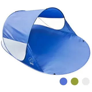 Goods+Gadgets CANYON CRUISE Strandmuschel Pop Up Strand-Zelt Windschutz am Strand Wurfzelt Blitzschnell Selbstaufbauendes Sonnensegel Outdoor Zelt Automatik Muschel mit UV-Sonnenschutz (Blau)