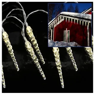 Hi LED Lichterkette 40 Zapfen - warmweiß - Lichtervorhang Innen & Außen Eisregen