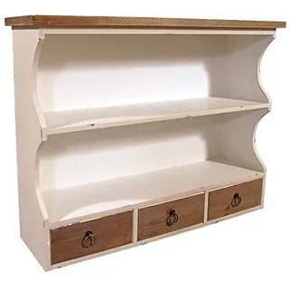 Landhaus Vintage Look Möbel weiß Regal Wandregal Schweberegal Möbel Aufbewahrung (Wandregal Provence 80cm)