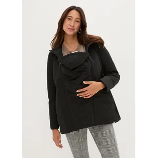 bonprix Leicht wattierte 3-in-1 Umstandsfunktionsjacke mit Trageeinsatz, schwarz, Gr.46, Wetterfeste Jacke für die Schwangerschaft und danach