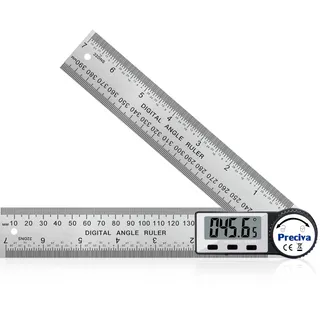 Winkelmesser, Preciva Digitaler-Winkelmesser mit Bildschirm HOLD - und 180° drehbar Funktion, 400mm Winkelschmiege Lineal aus Edelstahl für Holzarbeiten, Heimarbeit - größes Display
