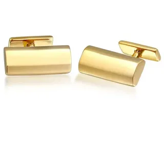 Kuzzoi Manschettenknöpfe Rechteck Barren Poliert Elegant 375er Gelbgold, Rechteck goldfarben