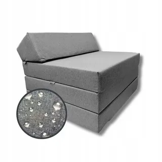 FORTISLINE Klappmatratze 200x70x10 cm mit Kopfteil - 3-teilige Faltmatratze als Gästematratze, Campingmatratze und Wohnwagenmatratze, Outdoor-Bezug, Abnehmbarer Bezug, Oeko-TEX