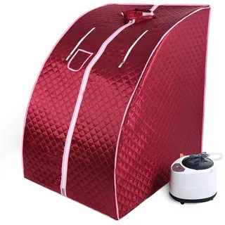 Mini Dampfsauna, Heimsauna mit Fernbedienung, Heimsauna mit Fernbedienung-Mobile Mini Dampfsauna Heimsauna Wärmekabine Sitzsauna Saunakabine-Großes Rot-B