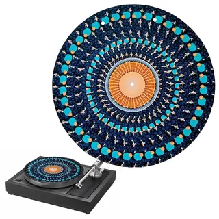 Generisch Animierte Zoetrope Slipmat, 30,5cm optische Täuschungs-Plattenspielermatte, visuelle Plattenspieler-Slipmat, für DJs, Vinyl-Sammler und Kunstausstellung