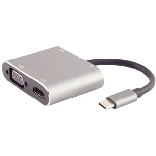 S/CONN maximum connectivity 14-05026, Kabelgebunden, USB 3.2 Gen 1 (3.1 Gen 1) Type-C, 87 W, Grau, 5 Gbit/s, 4K Ultra HD - Grau