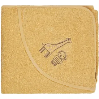 Sterntaler Kapuzenbadetuch 100x100cm Giraffe Kaya – Weiches, saugfähiges Baumwoll Badetuch mit niedlicher Applikation – Für Babys und Kleinkinder, Ocker