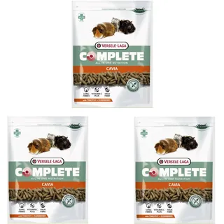 Versele-Laga Complete Cavia All-in-one- Nutrition | 3er Pack | 3 x 500 g | Pellets für Meerschweinchen | Enthält Timothy-Heu | Angereichert mit Holunderbeeren und Kräutern