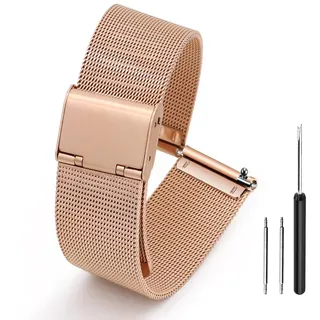 ADALLOR® Uhrenarmbander 20mm 22mm 24mm 18mm 16mm Uhrenarmbänder, Smartwatch Ersatzarmbã¤nder Zubehör, Metall Mesh Wechselarmband für Herren Damen mit Uhrenwerkzeug, Ersatzarmband Edelstahl