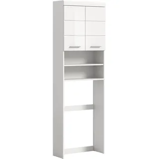 VCM Mid.you Waschmaschinenschrank 63 x 191 cm Weiß Hochglanz Holz/Kunststoff/MDF