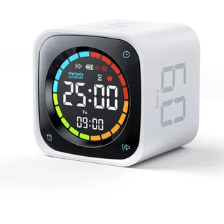 Ticktime TK3 Pomodoro Timer Cube für Fokus, Lernen, Arbeit, ADHS, Küche | Pomodoro-Timer, Schneller Flip-Countdown 5/10/30/60 min, Custom Timer & Stoppuhr, Klares Display, 3 Erinnerungen, Akku, Uhr