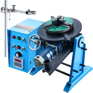 Vevor Schweißdrehtisch 120 W Schweißpositionierer 0,5–6U/min Manipulator 25 kg(Horizontal)/50 kg(vertikal) Drehtisch 0–90° Neigungswinkel KD200-Dreibackenfutter zum Schneiden, Schleifen, Montieren