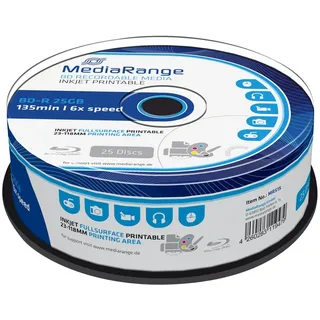 MediaRange BD-R 25GB 6x 25er Spindel, printable (MR515)