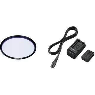 Sony VF-72MPAM Carl Zeiss T* MC-Schutzfilter 72 mm schwarz & Acc-TRW Akku Zubehör Kit mit BCT-RW Ladegerät und NPFW50 W-Serie Li-Akku (geeignet für A6000 Serie, A7 Serie und RX10 Serie)
