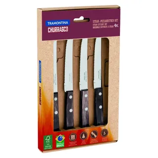 Tramontina Steak- Pizzamesser 4 teiliges Set