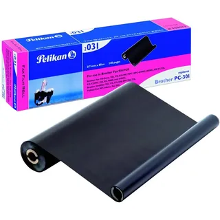 Pelikan 2031 Thermotransfer-Rolle ersetzt PC-301RF/PC-302RF für Brother, 217 mm x 80 m, schwarz