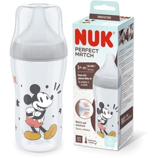 NUK Perfect Match Flasche mit Temperaturkontrolle Mickey 260 ml