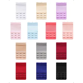 SanKristo 13 Stück BH Verlängerung 3 Haken 3 Reihen, Bra Extender, BH Erweiterung, Elastische Weich, Bequem und Dehnbar BH-Verlängerer, BH Verschluss für Frauen Damen Schwangerschaft Stillzeit, Bunte - 13 Stück
