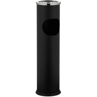 Relaxdays Standaschenbecher mit Mülleimer 56 x 15,5 cm Schwarz