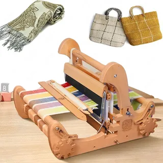 JOSBY Webstuhl-Set aus Holz, Webstuhl mit festem Gatterkamm für Anfänger, einstellbare Webdichte und maximale Webbreite 30 cm, kreative Wandteppich-Webkunst, handgefertigte Tischwebmaschine