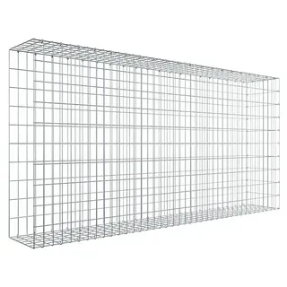 Gabiona Gabione Typ 2  (Zum Anbau in der Länge, 200 x 30 x 100 cm, Stahl, Maschenbreite: 50 mm, Maschenhöhe: 100 mm, C-Ring)