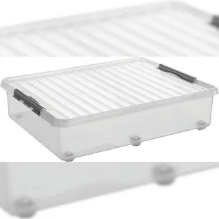 mit Rollen 60 l transparent,