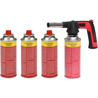 Rothenberger Industrial RS 220 Brenner Aufsatz inkl. 4 x RoButan 220g Piezo 180-360 °C Drehung/Über Kopf Lötbrenner Gasbrenner - 1500005151