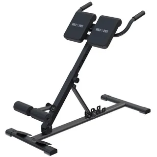 Gorilla Sports GORILLA SPORTS® Rückentrainer - Klappbar, Verstellbar, Stabil, bis 150kg, Stahl, Schwarz - Hyperextension Bank, Rückenstrecker Gerät, Fitnessgerät für Rücken, Bauch, Zuhause